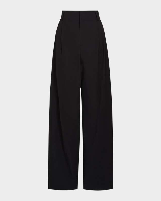 High-Rise Pleated Trousers